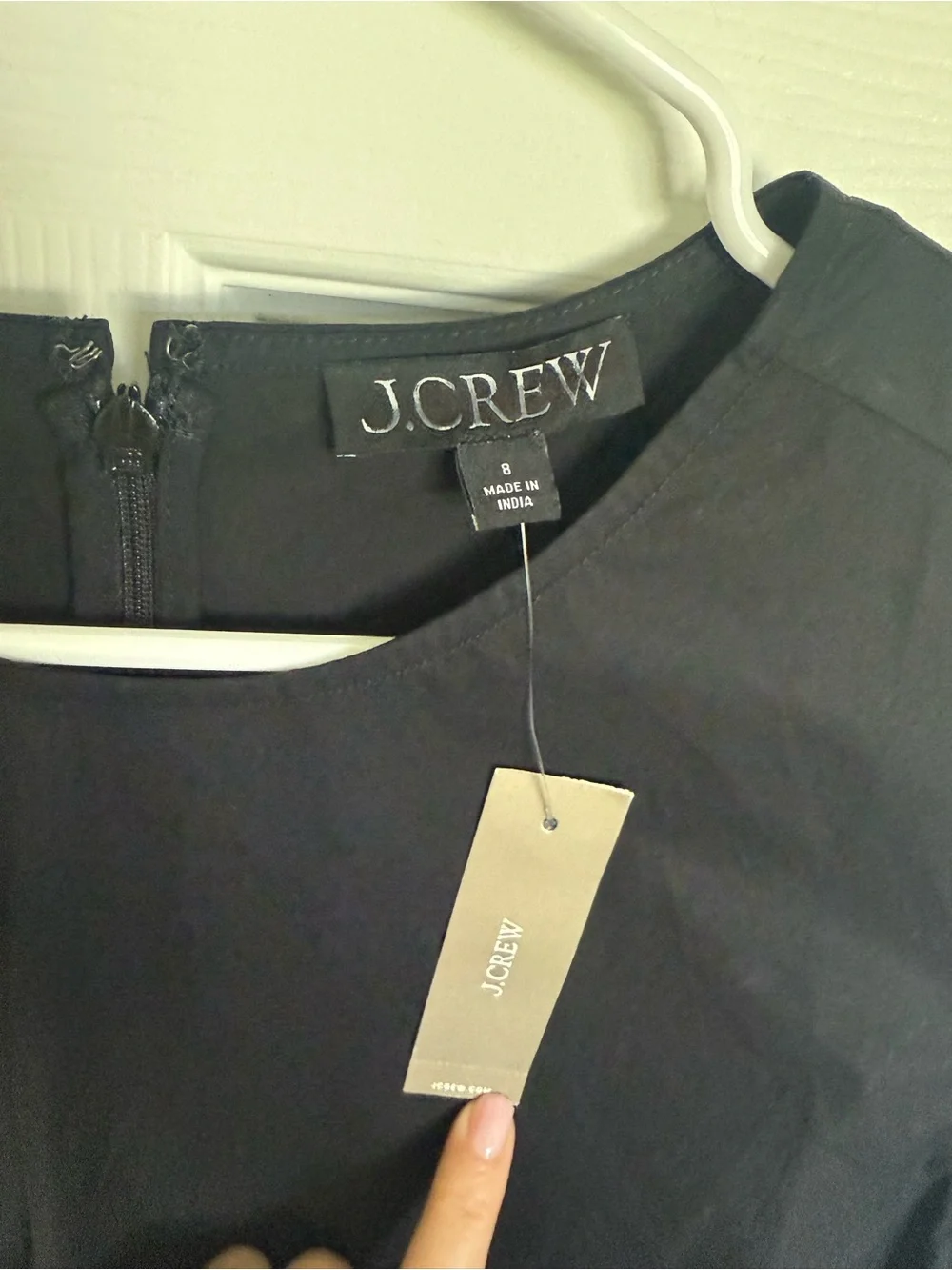 NWT J.Crew Ruched Midi Dress Black Stretch Cotton Poplin $178